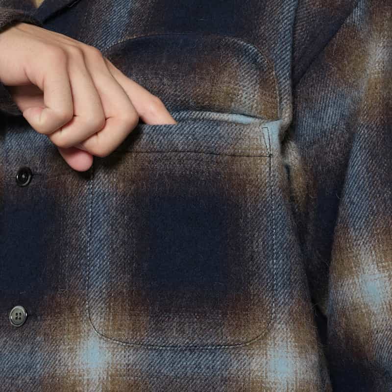 BARNEYS NEW YORK チェック柄カジュアルオーバーシャツ NAVY