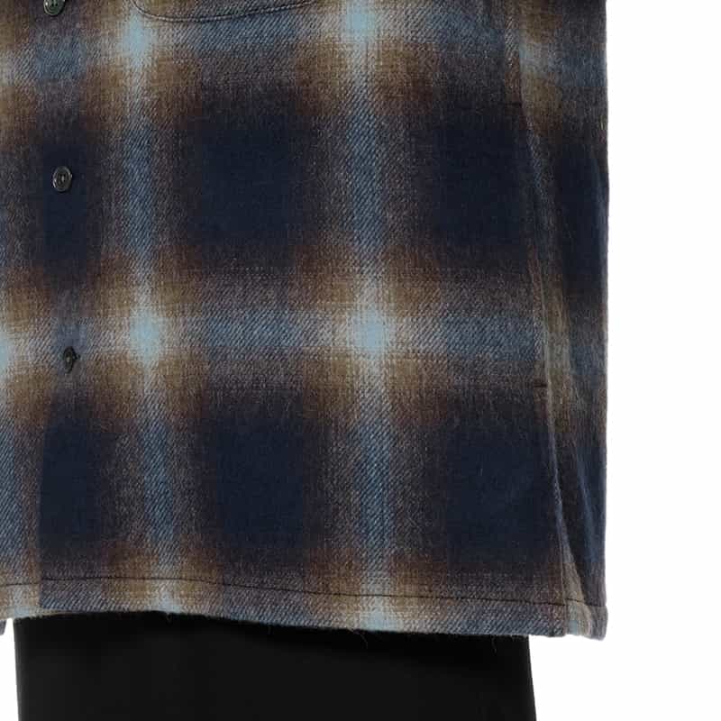 BARNEYS NEW YORK チェック柄カジュアルオーバーシャツ NAVY