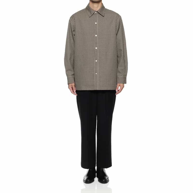 BARNEYS NEW YORK ガンクラブチェック柄オーバーシャツ BEIGE