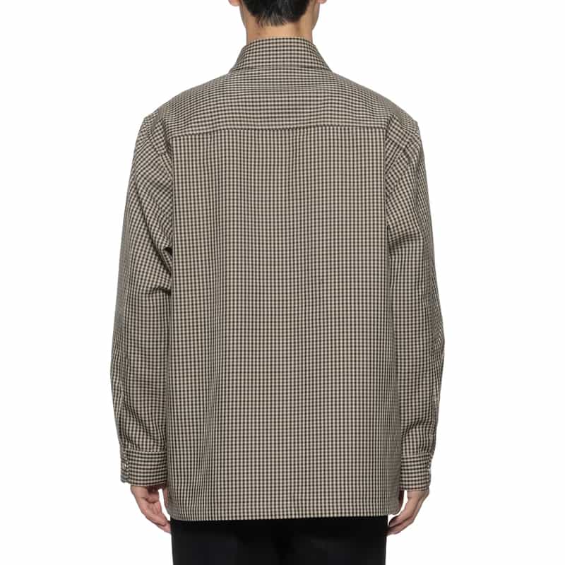 BARNEYS NEW YORK ガンクラブチェック柄オーバーシャツ BEIGE