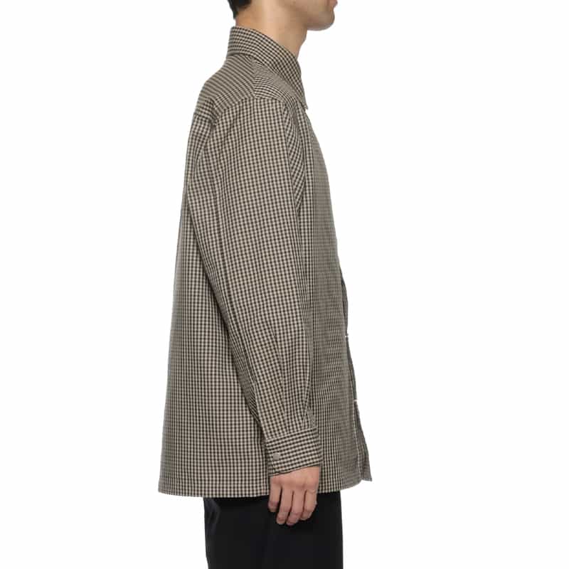 BARNEYS NEW YORK ガンクラブチェック柄オーバーシャツ BEIGE