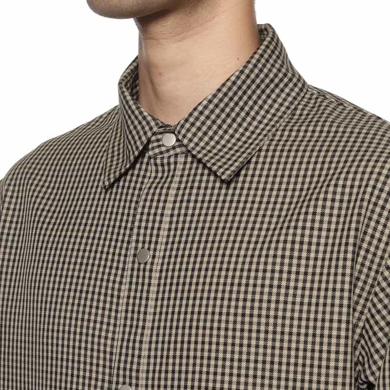 BARNEYS NEW YORK ガンクラブチェック柄オーバーシャツ BEIGE
