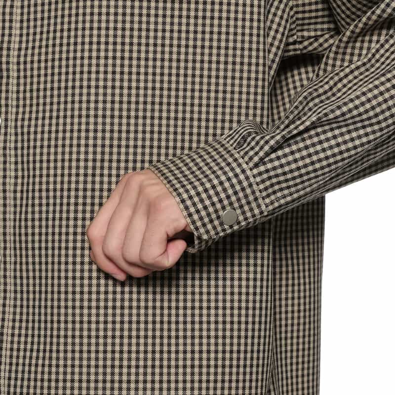 BARNEYS NEW YORK ガンクラブチェック柄オーバーシャツ BEIGE