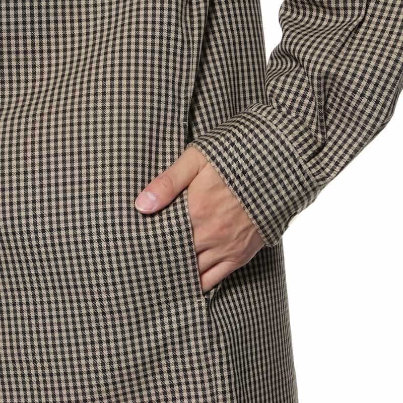 BARNEYS NEW YORK ガンクラブチェック柄オーバーシャツ BEIGE