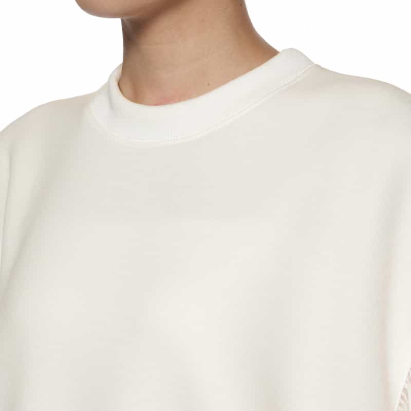 BARNEYS NEW YORK ウォッシャブル 異素材コンビネーション プリーツスリーブプルオーバー WHITE