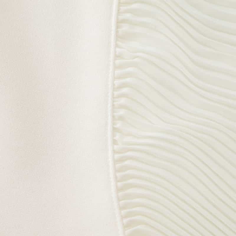 BARNEYS NEW YORK ウォッシャブル 異素材コンビネーション プリーツスリーブプルオーバー WHITE