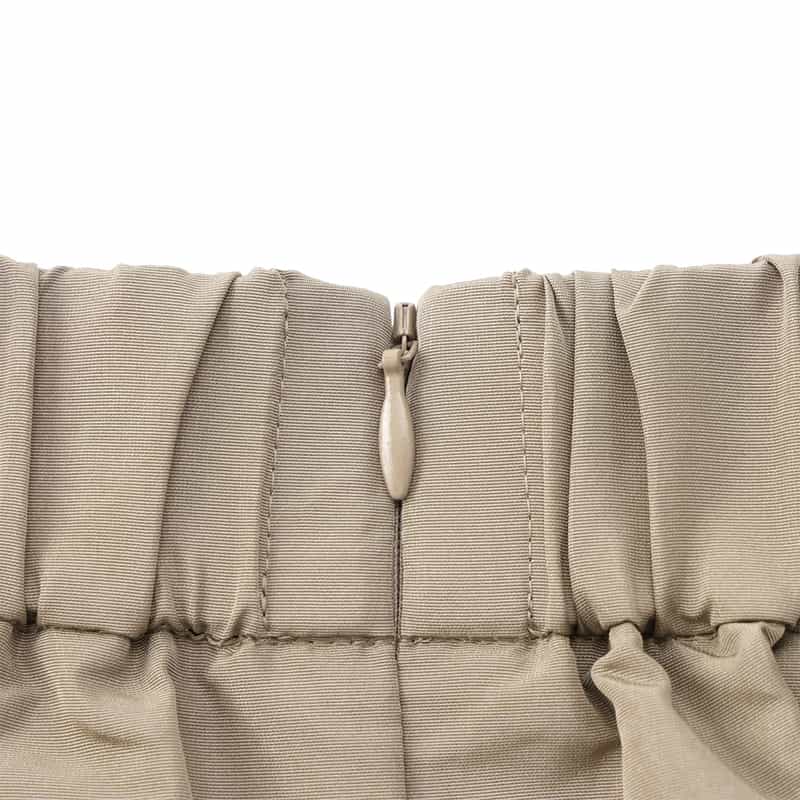 BARNEYS NEW YORK ウォッシャブル シャイニータフタ素材ボリュームタックスカート BROWN