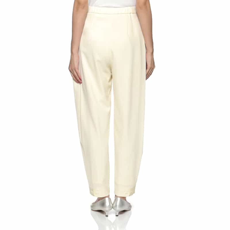 BARNEYS NEW YORK ウォッシャブル サイドタックサルエルパンツ WHITE