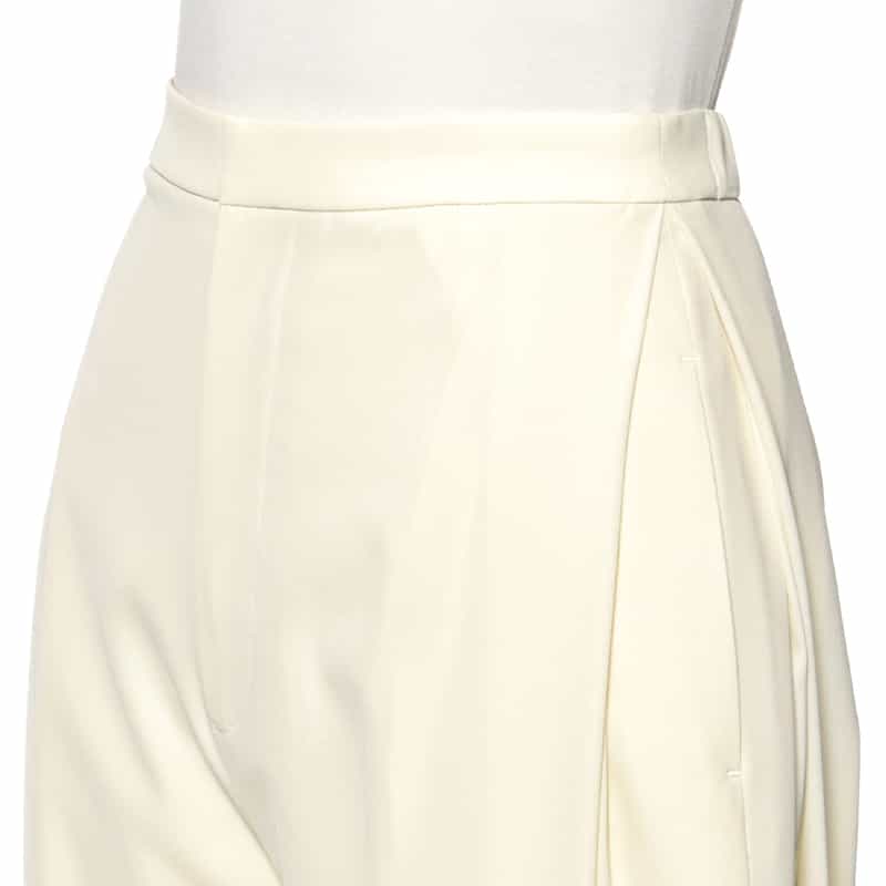 BARNEYS NEW YORK ウォッシャブル サイドタックサルエルパンツ WHITE