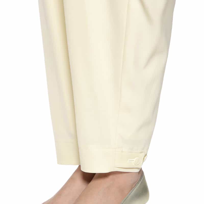 BARNEYS NEW YORK ウォッシャブル サイドタックサルエルパンツ WHITE