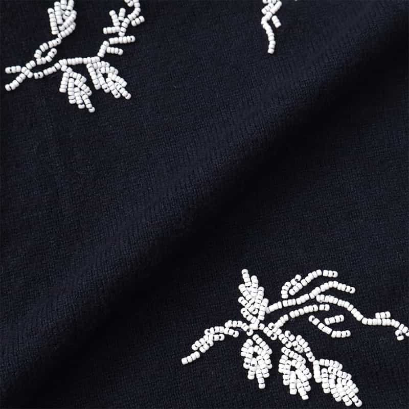 ATELIER EDITION ATELIER EDITION ＜アトリエ エディション＞ボタニカル刺繍ニットカーディガン NAVY