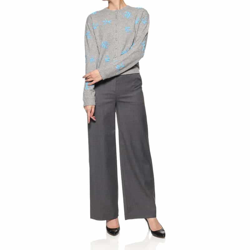 ATELIER EDITION ATELIER EDITION ＜アトリエ エディション＞ボタニカル刺繍ニットカーディガン GRAY