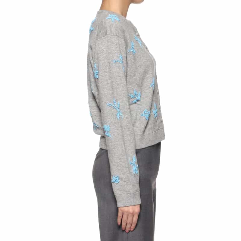 ATELIER EDITION ATELIER EDITION ＜アトリエ エディション＞ボタニカル刺繍ニットカーディガン GRAY