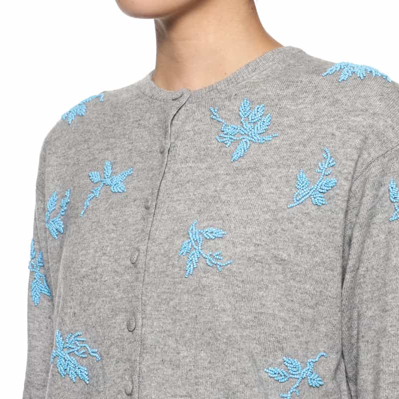 ATELIER EDITION ATELIER EDITION ＜アトリエ エディション＞ボタニカル刺繍ニットカーディガン GRAY
