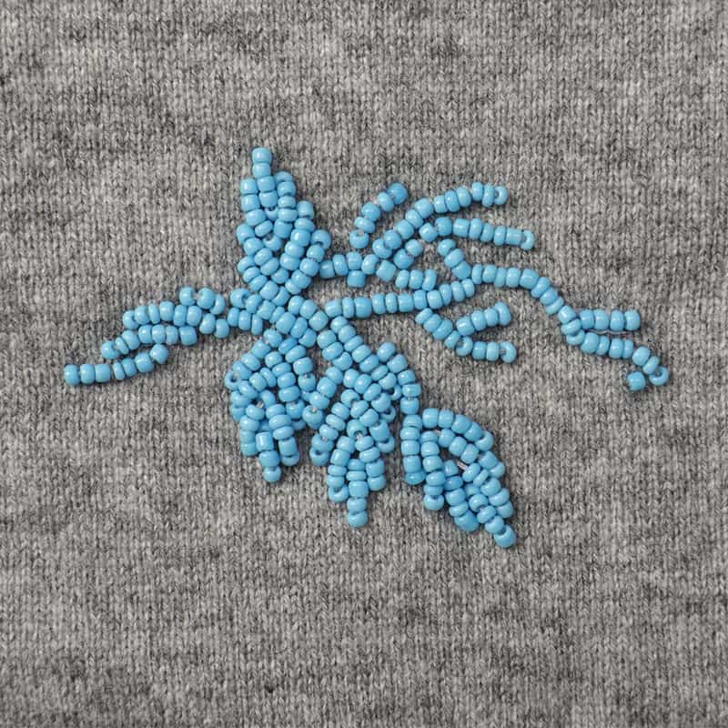 ATELIER EDITION ATELIER EDITION ＜アトリエ エディション＞ボタニカル刺繍ニットカーディガン GRAY