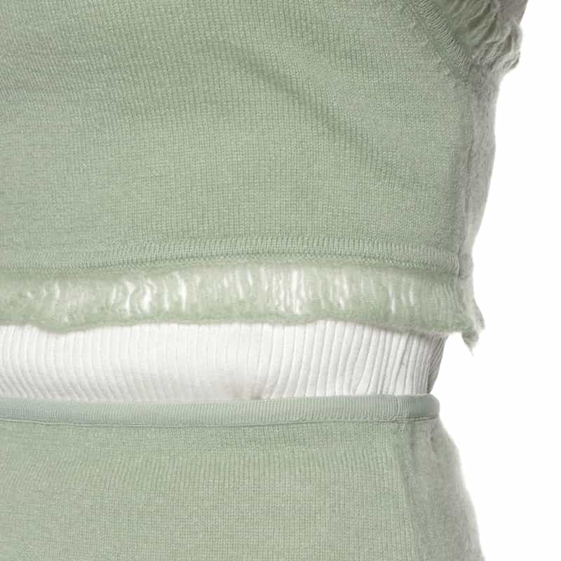 ATELIER EDITION ATELIER EDITION ＜アトリエ エディション＞カシミヤ フリルニットビスチェ LIGHT GREEN