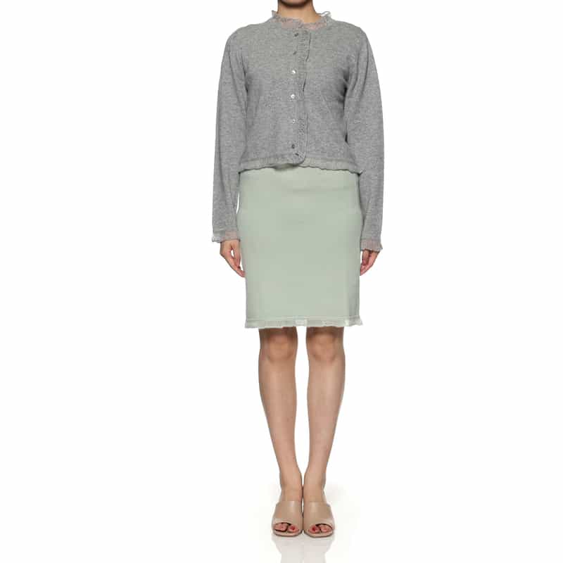 ATELIER EDITION ATELIER EDITION ＜アトリエ エディション＞カシミヤ フリルニットカーディガン GRAY