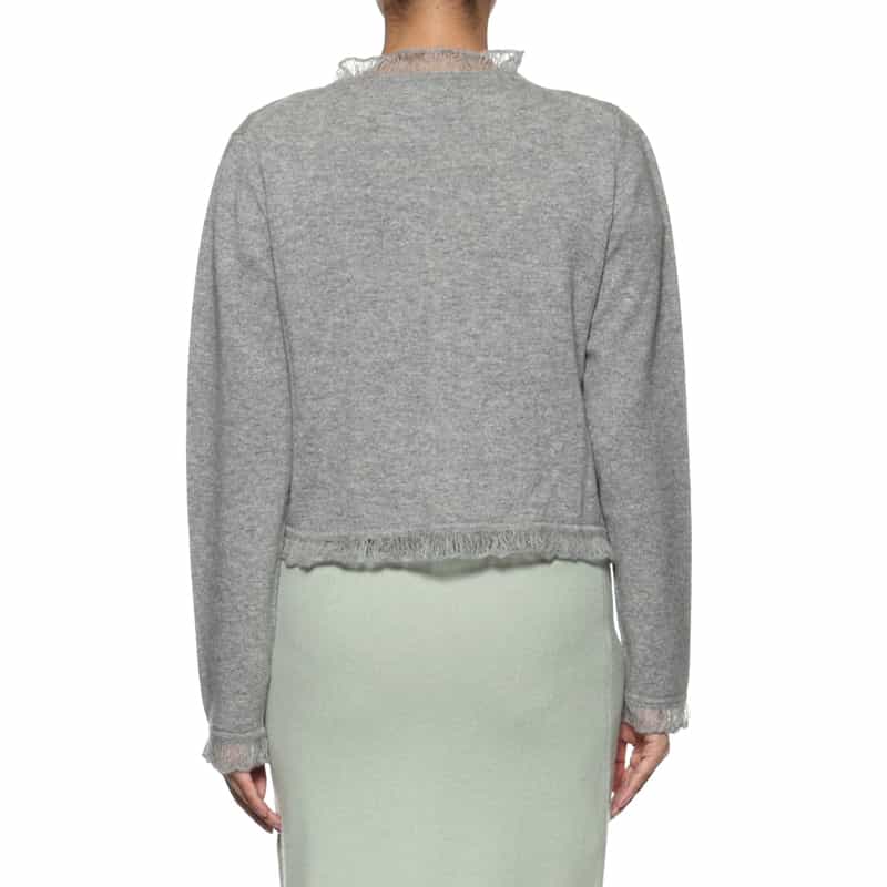 ATELIER EDITION ATELIER EDITION ＜アトリエ エディション＞カシミヤ フリルニットカーディガン GRAY