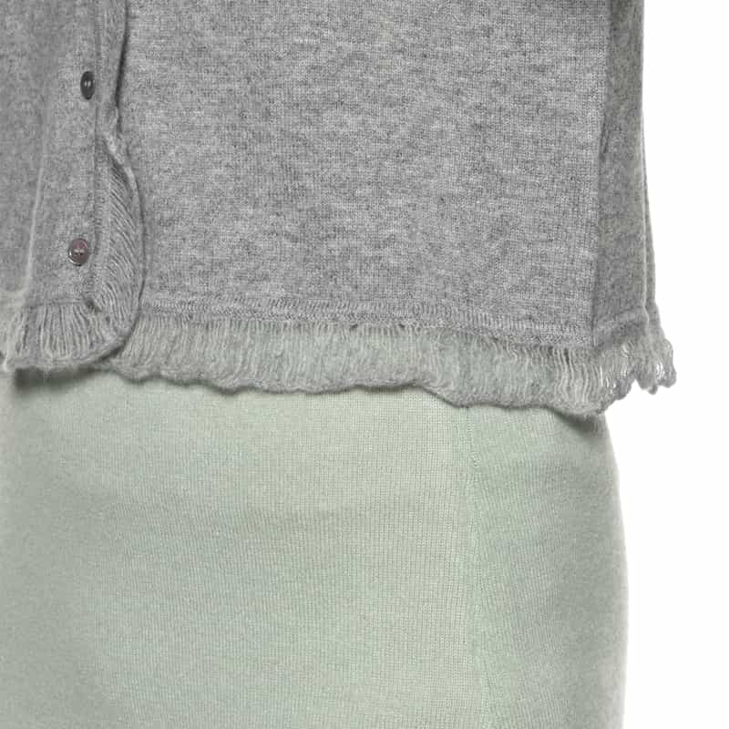 ATELIER EDITION ATELIER EDITION ＜アトリエ エディション＞カシミヤ フリルニットカーディガン GRAY