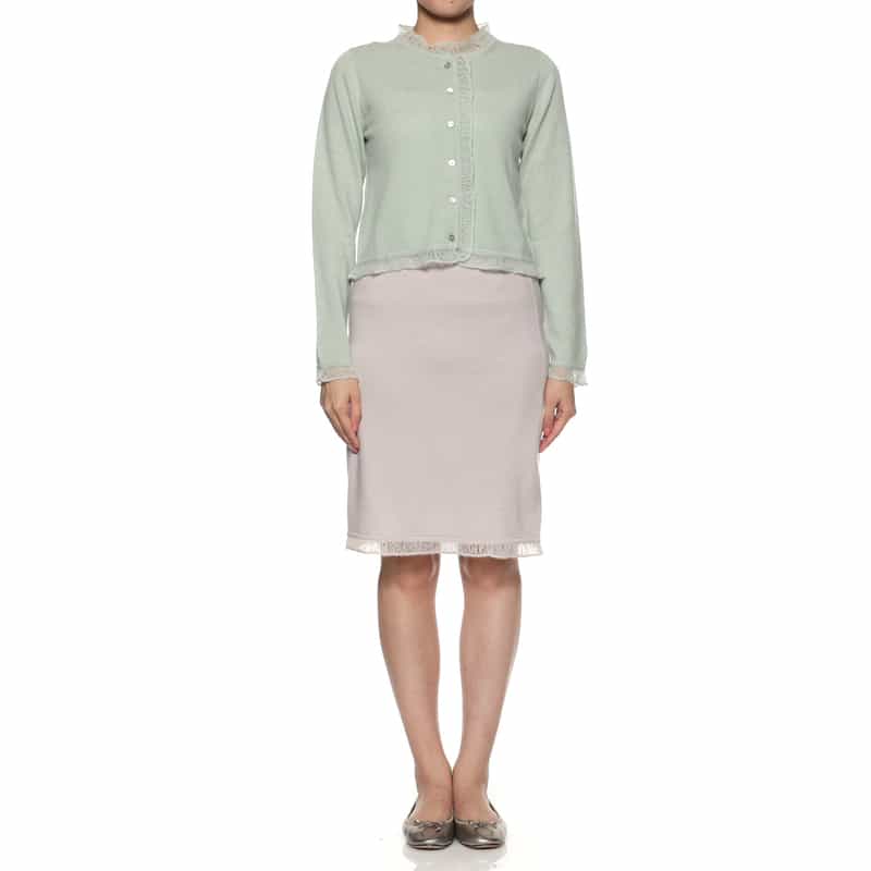 ATELIER EDITION ATELIER EDITION ＜アトリエ エディション＞カシミヤ フリルニットスカート PINK