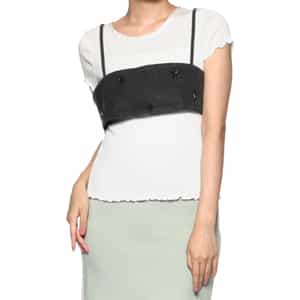 ATELIER EDITION <アトリエ エディション>フラワー刺繍ニットビスチェ