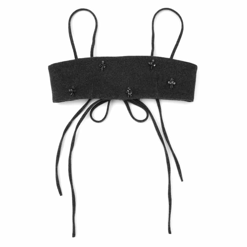 ATELIER EDITION ATELIER EDITION ＜アトリエ エディション＞フラワー刺繍ニットビスチェ DARK GRAY