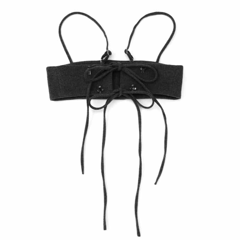 ATELIER EDITION ATELIER EDITION ＜アトリエ エディション＞フラワー刺繍ニットビスチェ DARK GRAY