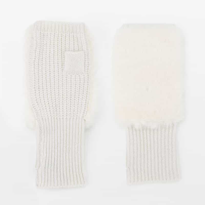 BARNEYS NEW YORK カシミヤフィンガーレスグローブ IVORY
