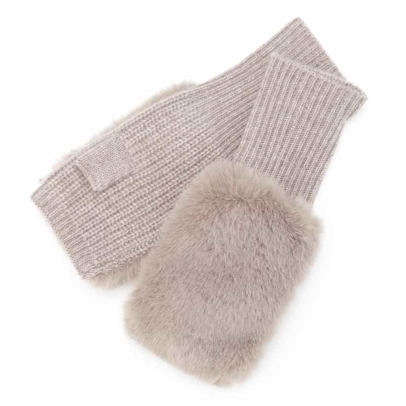 BARNEYS NEW YORK カシミヤフィンガーレスグローブ BEIGE