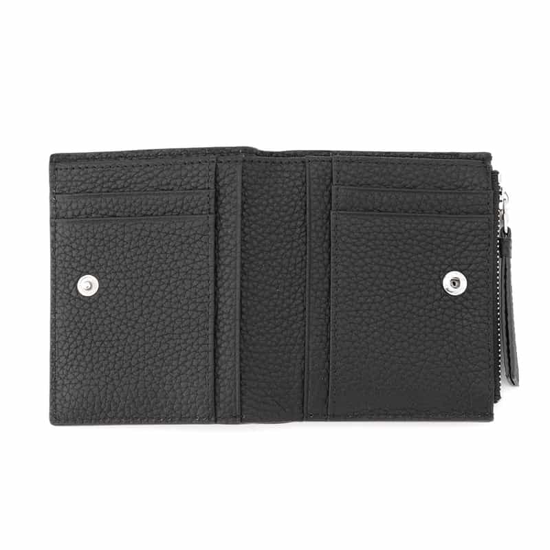 BARNEYS NEW YORK シュリンクレザー コンパクトウォレット BLACK