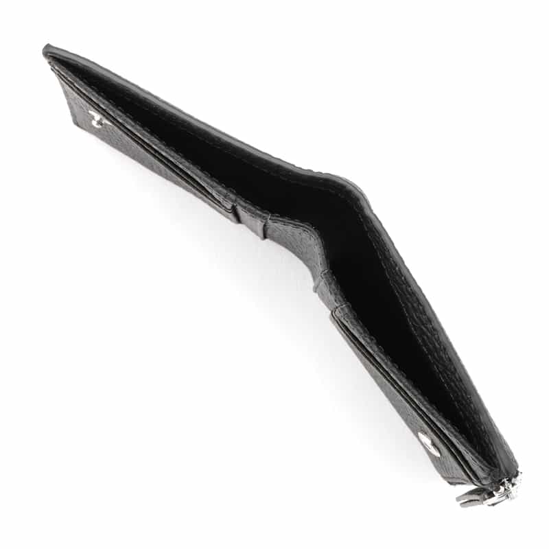 BARNEYS NEW YORK シュリンクレザー コンパクトウォレット BLACK