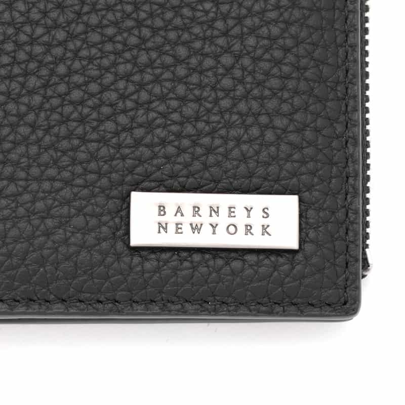 BARNEYS NEW YORK シュリンクレザー コンパクトウォレット BLACK