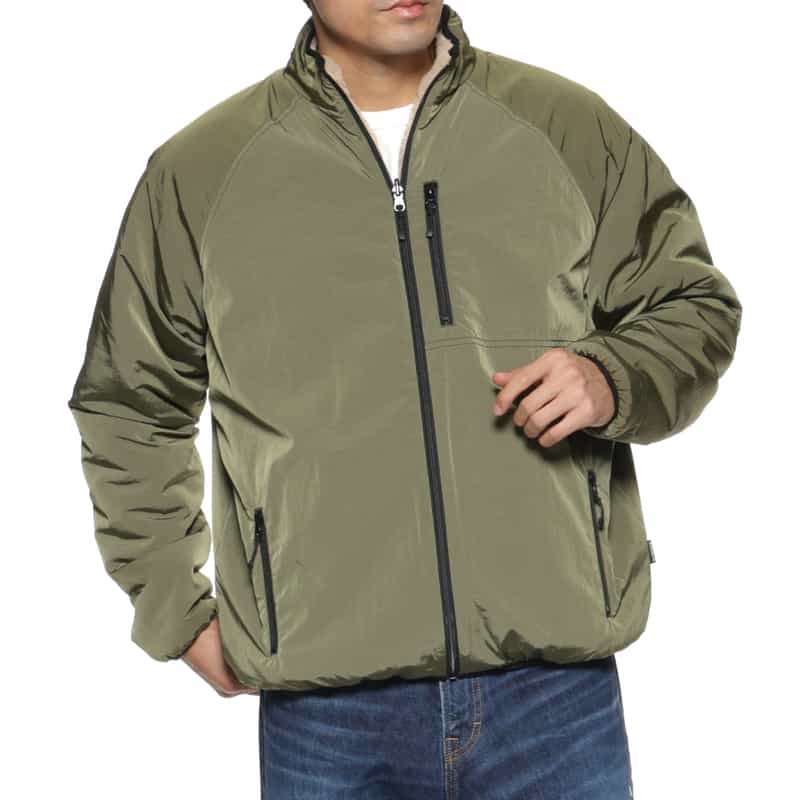 BARNEYS NEW YORK リバーシブルボアブルゾン KHAKI