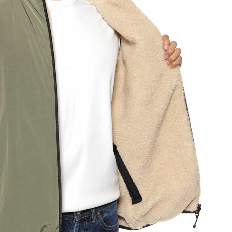 BARNEYS NEW YORK リバーシブルボアブルゾン KHAKI