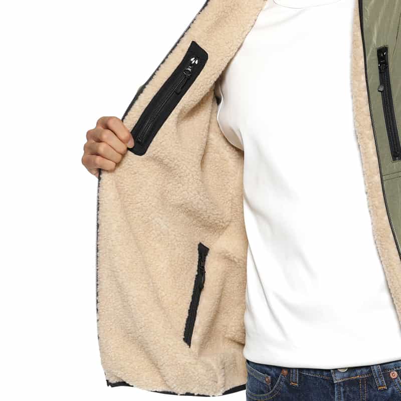 BARNEYS NEW YORK リバーシブルボアブルゾン KHAKI