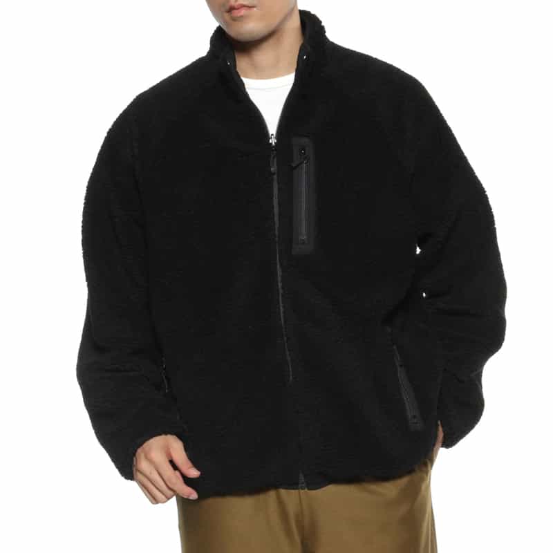 BARNEYS NEW YORK リバーシブルボアブルゾン BLACK