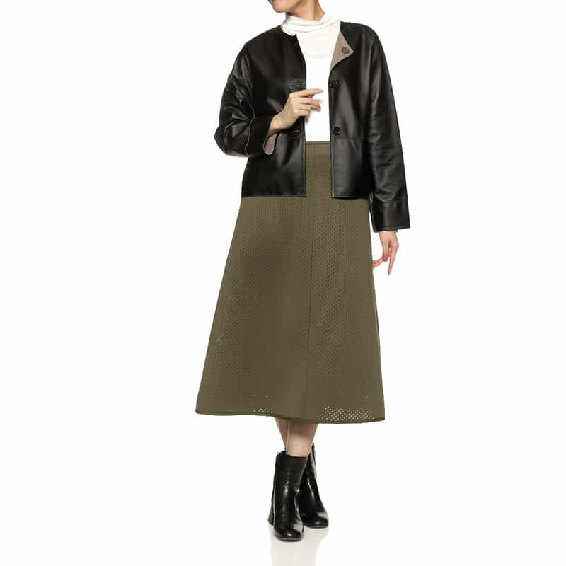 BARNEYS NEW YORK リバーシブル レザージャケット BLACK