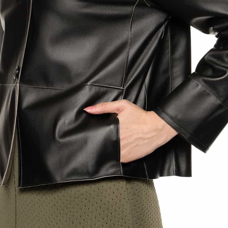 BARNEYS NEW YORK リバーシブル レザージャケット BLACK