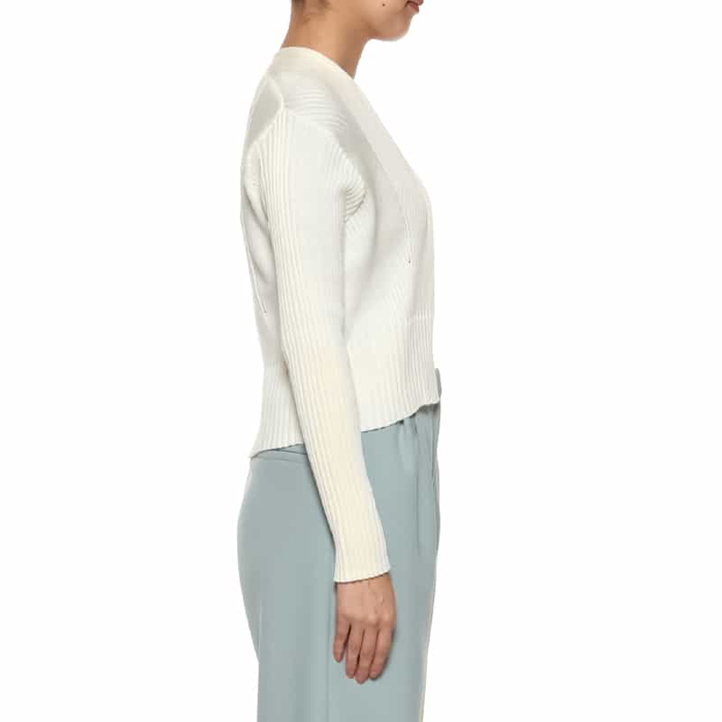 BARNEYS NEW YORK リブニット ボレロカーディガン WHITE