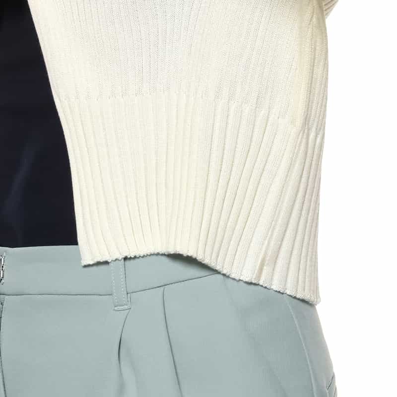 BARNEYS NEW YORK リブニット ボレロカーディガン WHITE