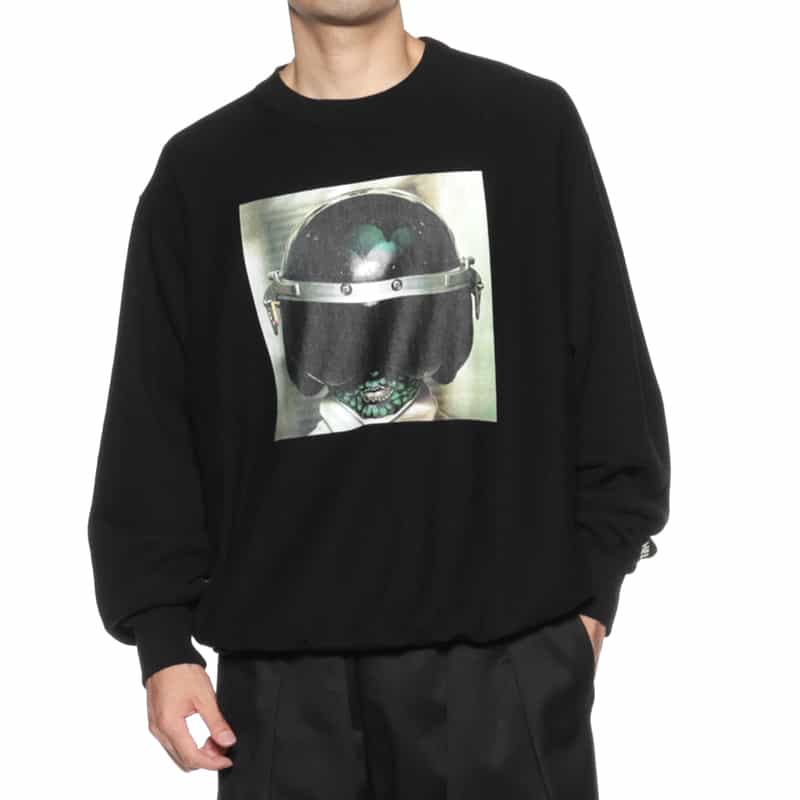 UNDERCOVER UNDERCOVER＜アンダーカバー＞プリント入りスウェットプルオーバー BLACK