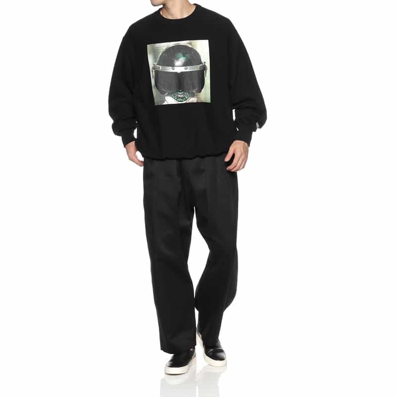 UNDERCOVER UNDERCOVER＜アンダーカバー＞プリント入りスウェットプルオーバー BLACK