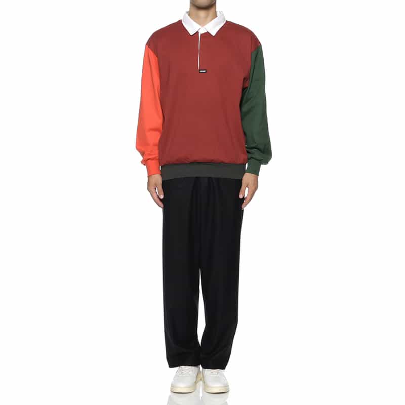 LQQK STUDIO LQQK STUDIO＜ルックスタジオ＞ スウェットポロシャツ MULTI COLOR