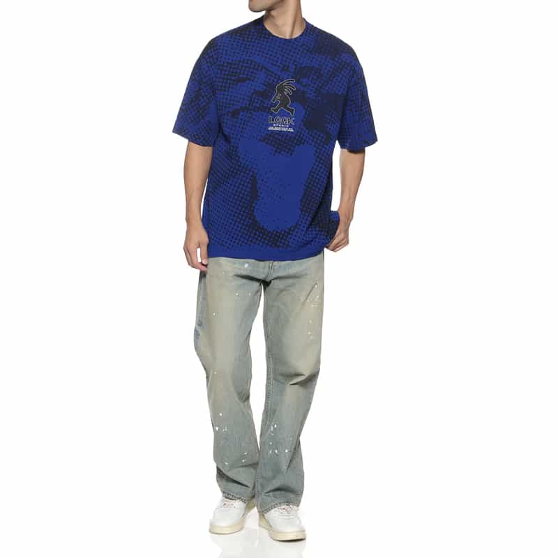 LQQK STUDIO LQQK STIDIO＜ルック スタジオ＞ プリントTシャツ BLUE