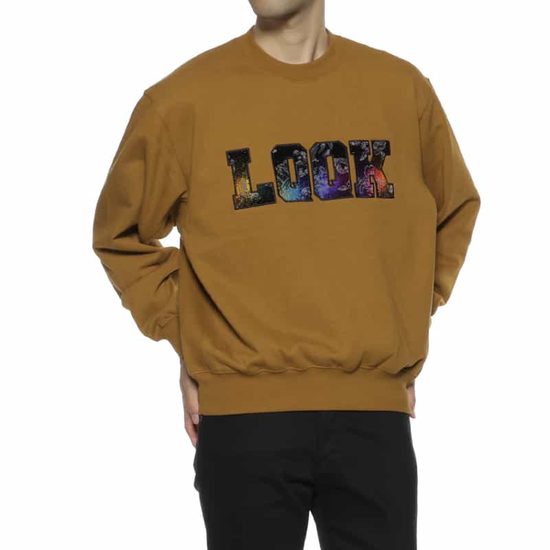 LQQK STUDIO LQQK STUDIO＜ルックスタジオ＞ ロゴ入りスウェットプルオーバー YELLOW