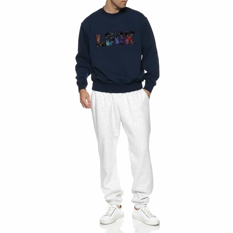 LQQK STUDIO LQQK STUDIO＜ルックスタジオ＞ ロゴ入りスウェットプルオーバー NAVY