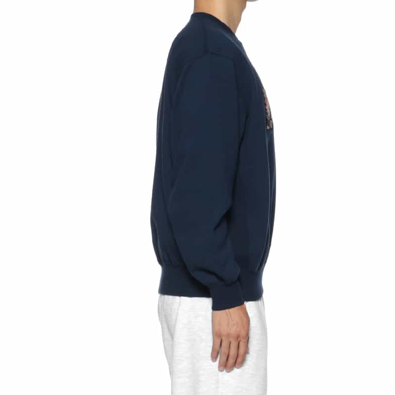 LQQK STUDIO LQQK STUDIO＜ルックスタジオ＞ ロゴ入りスウェットプルオーバー NAVY