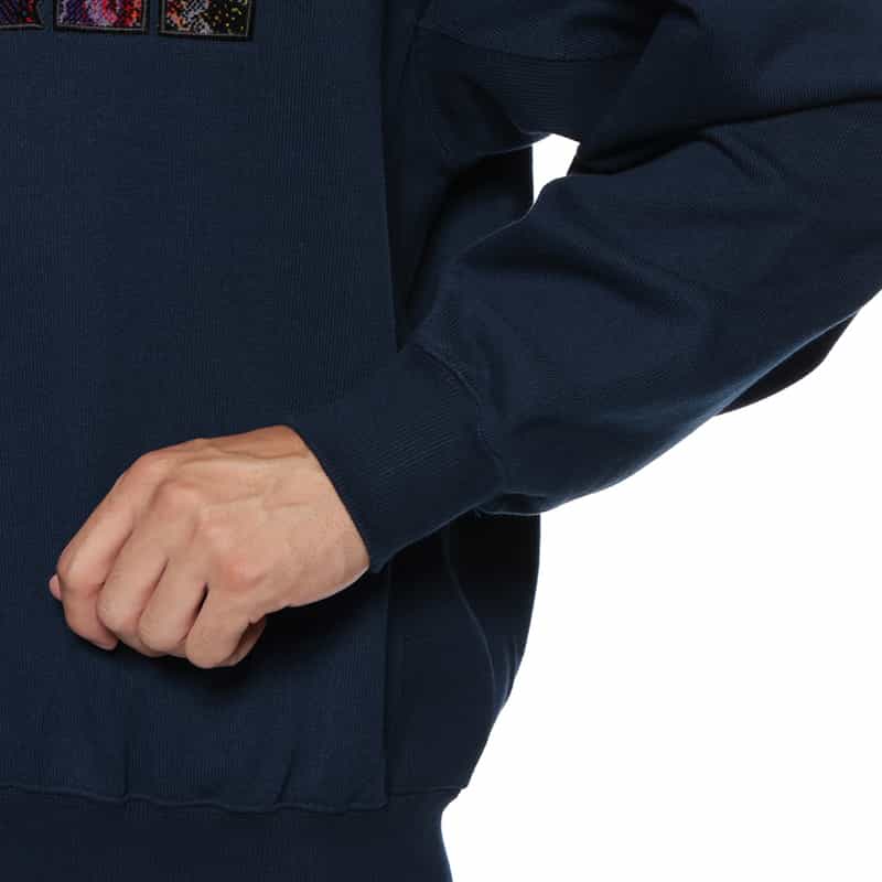 LQQK STUDIO LQQK STUDIO＜ルックスタジオ＞ ロゴ入りスウェットプルオーバー NAVY