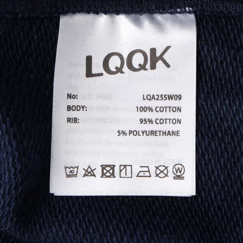 LQQK STUDIO LQQK STUDIO＜ルックスタジオ＞ ロゴ入りスウェットプルオーバー NAVY
