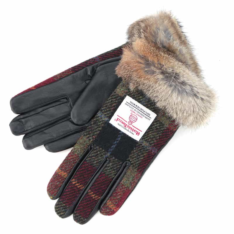 BARNEYS NEW YORK ラビットファー付グローブ MULTI COLOR